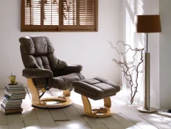 CASAVANTI Sessel mit Hocker CALGARY 2-teilig braun