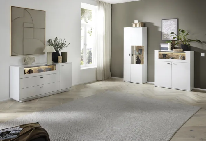 CASAVANTI Sideboard LISSABON modern white 165 x 84 cm