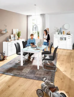 CASAVANTI Sideboard TRENTO 184 x 89 cm NB Hochglanz tiefzieh weiß