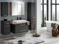 CASAVANTI Spiegelschrank 80 x 71-75 x 16 cm Glas grau