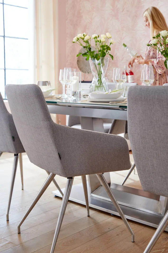 CASAVANTI Stuhl VEGAS Stoffbezug hellgrau