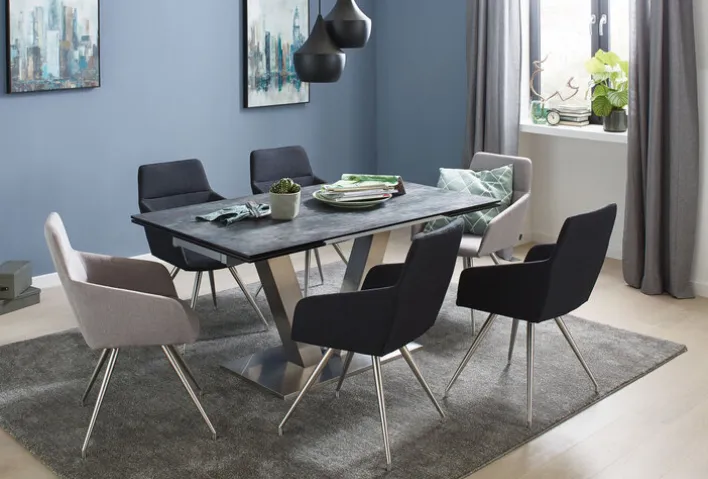 CASAVANTI Stuhl VEGAS Stoffbezug hellgrau