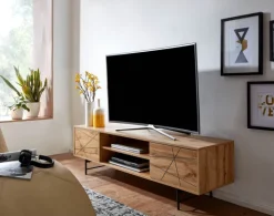 CASAVANTI TV-Lowboard 160 x 45 cm Schwarz/ Eiche