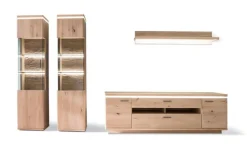 CASAVANTI Wohnwand BARCELONA 4-teilig Balkeneiche bianco