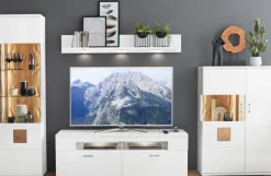 CASAVANTI Wohnwand TOPEKA 4-teilig weiß/ braun