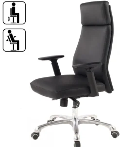 Chefsessel 68 x 118 cm schwarz silber