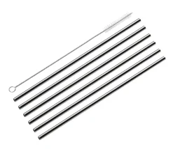 cilio Trinkhalme STEEL 7-teiliges Set silberfarbig