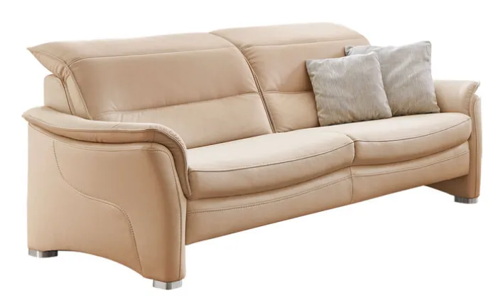 com4lux Ledersofa 3-Sitzer 220 cm Ecru