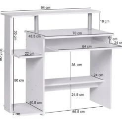 Computertisch 94 x 48,5 cm weiß