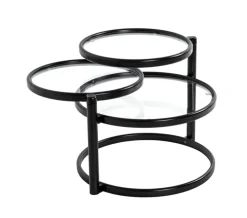 Couchtisch 58-140 cm schwarz/transparent