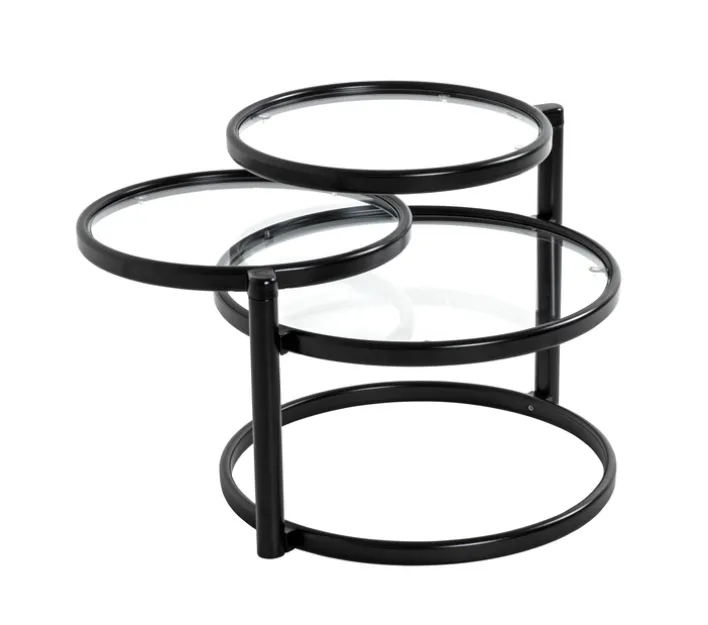 Couchtisch 58-140 cm schwarz/transparent