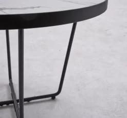 Couchtisch - Set KALMAR 2-tlg. Steinoptik schwarz/weiß