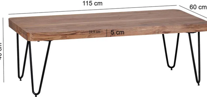 Couchtisch 115 x 60 cm Akazie