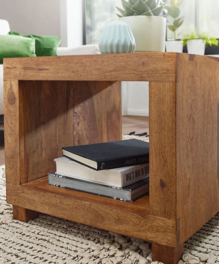 Couchtisch 50 x 50 cm braun