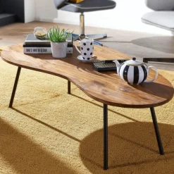 Couchtisch 122 x 63 cm braun/ schwarz