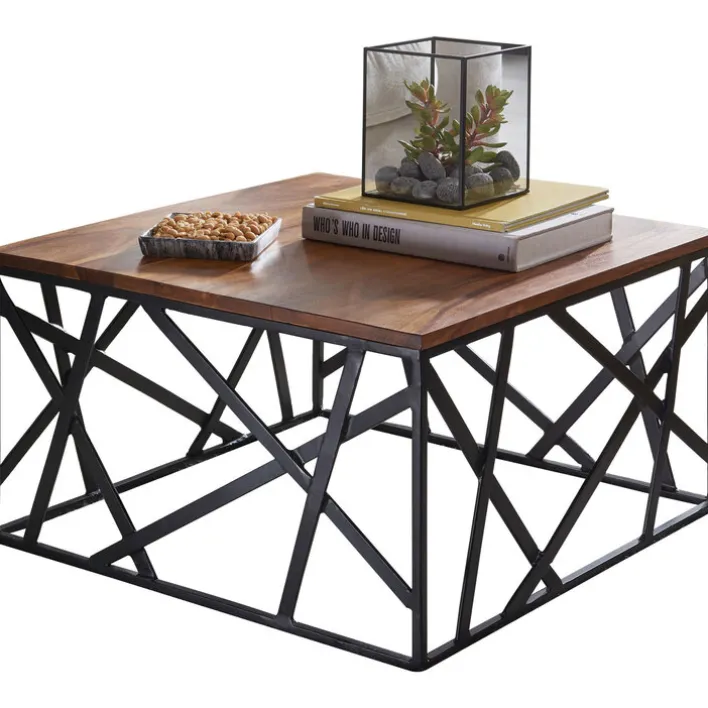 Couchtisch 60 x 60 cm braun/ schwarz