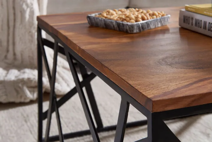 Couchtisch 60 x 60 cm braun/ schwarz