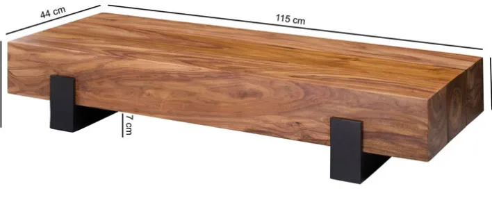 Couchtisch 115 x 44 cm braun/ schwarz