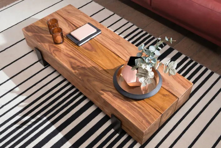 Couchtisch 115 x 44 cm braun/ schwarz