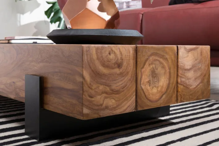 Couchtisch 115 x 44 cm braun/ schwarz