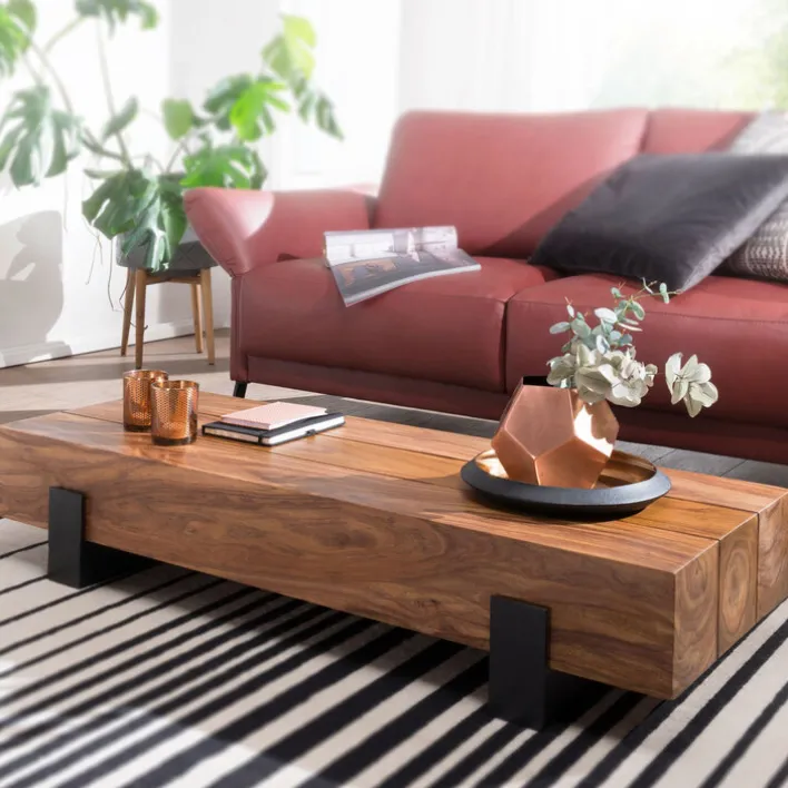 Couchtisch 115 x 44 cm braun/ schwarz