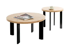 Couchtisch 75 x 42 cm braun/schwarz