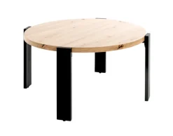 Couchtisch 75 x 42 cm braun/schwarz rund