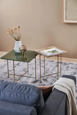 Couchtisch 50 x 45 cm Casted Glass green