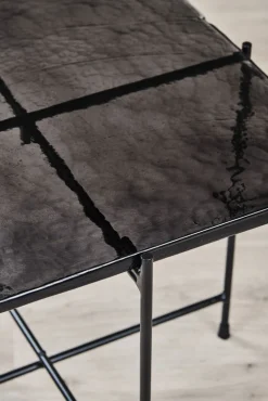 Couchtisch 50 x 45 cm Casted Glass black