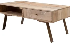 Couchtisch 95 x 50 cm Mango/ goldfarbig