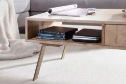 Couchtisch 95 x 50 cm Mango/ goldfarbig