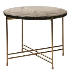 Couchtisch 50 x 45 cm rund Casted Glass Clear