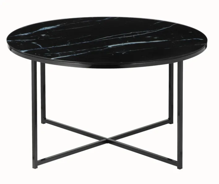 Couchtisch 80 x 80 cm rund schwarz