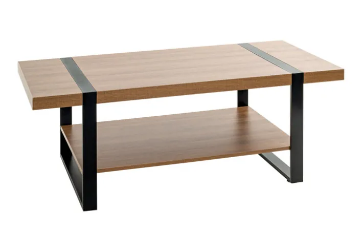 Couchtisch 120 x 60 cm Schwarz/ Eiche dunkel