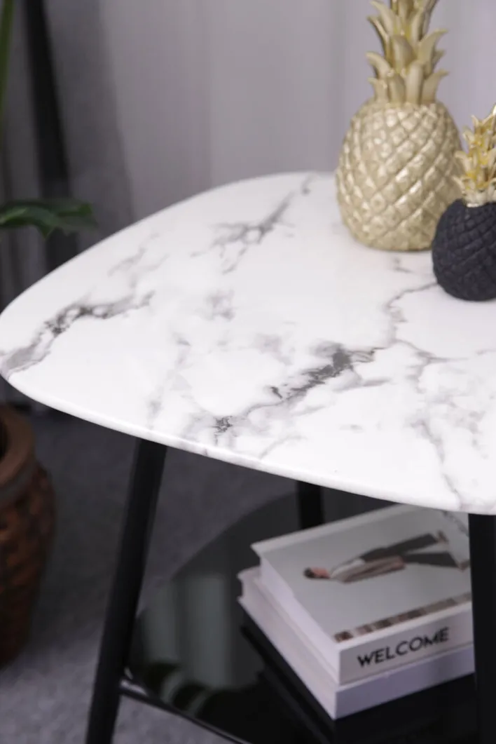 Couchtisch 55 x 55 cm schwarz /weiß