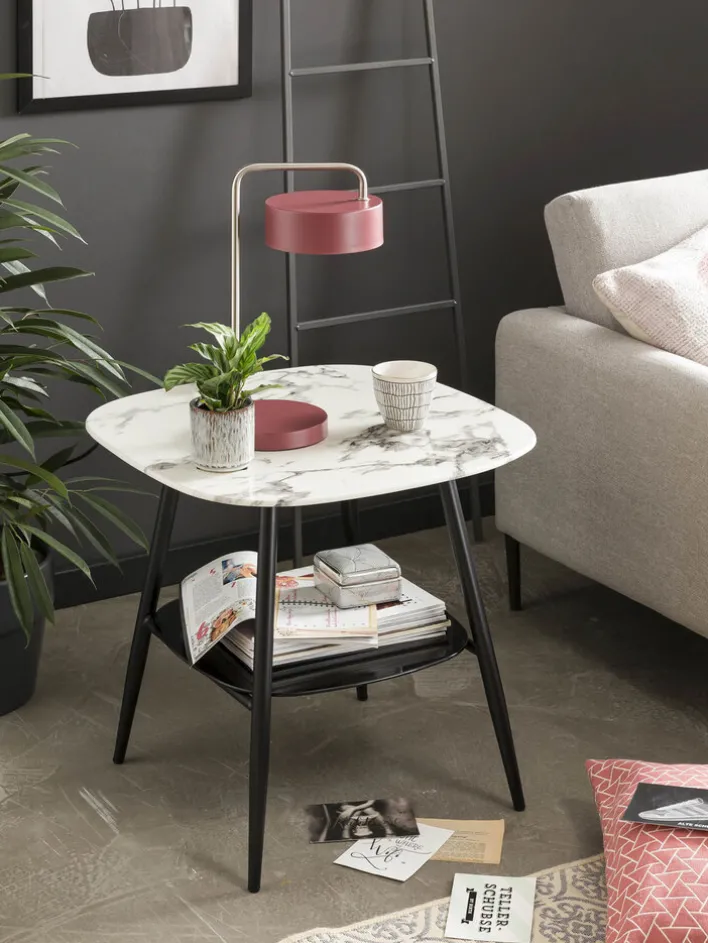 Couchtisch 55 x 55 cm schwarz /weiß