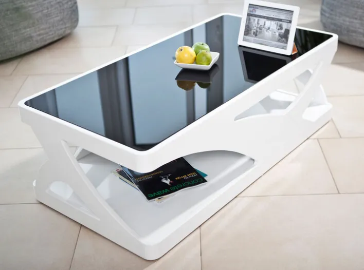 Couchtisch 120 x 60 cm weiß / schwarz