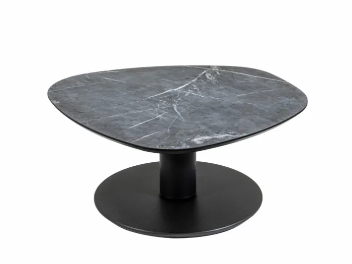 Couchtisch 80 x 80 x 38,5 lackiert, Optik Marmor Marble Grigio Grau