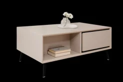 Couchtisch ARONA 94 x 40 x 50 cm sandfarben/schwarz