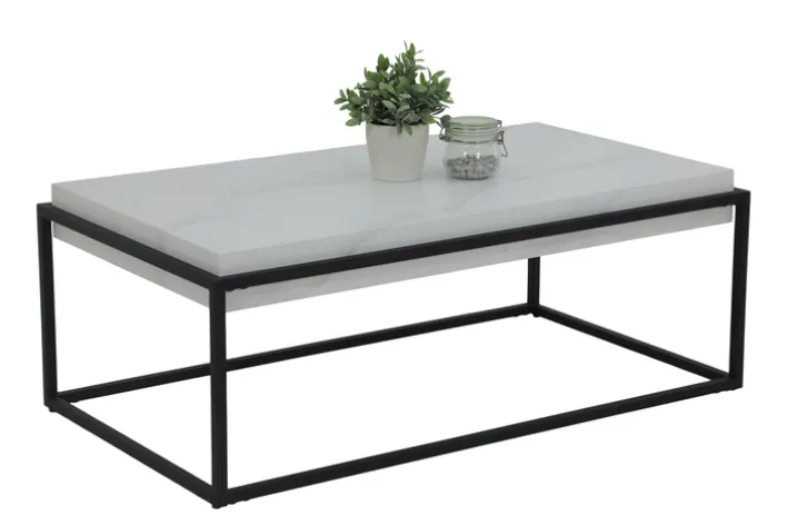 Couchtisch CARLOS 114 x 64 cm weiß/schwarz matt