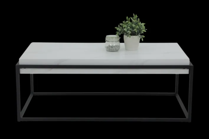 Couchtisch CARLOS 114 x 64 cm weiß/schwarz matt