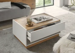 Couchtisch CITY 90x60 cm Weiß/Wotan Eiche Nachbildung