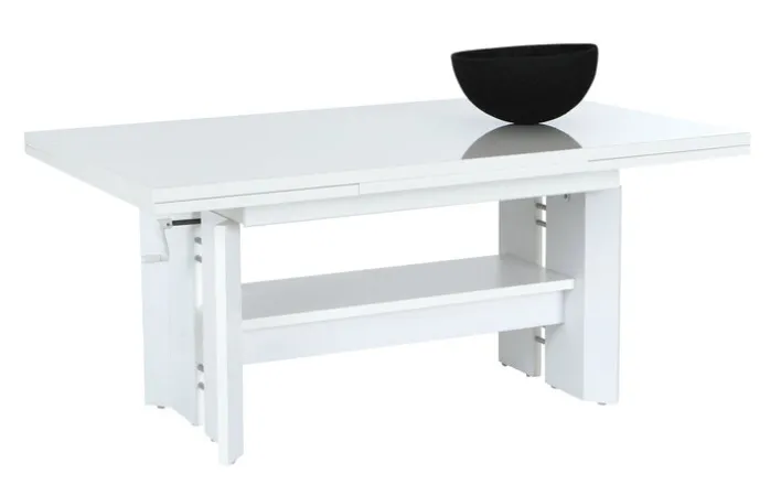 Couchtisch DARIO 110-180 x 68 cm weiß