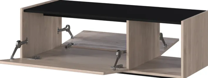 Couchtisch EMMA 112 x 37 cm Castello-Eiche-Dekor beige/schwarz