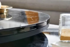 Couchtisch 2er Set Schwarz/ Marmor Optik Schwarz