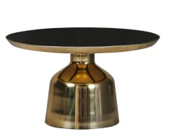 Couchtisch GAJETTA 80 x 45 cm rund goldfarbig