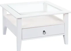 Couchtisch HENRY 75x45x75 cm Massivholz Kiefer weiß