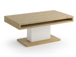 Couchtisch LANCASTER 110 x 65 cm Eiche Artisan weiß