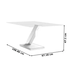 Couchtisch LAS VEGAS Edelstahl/Glasplatte ca. 110 x 46 x 70 cm