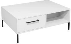 Couchtisch LINDOS 100 x 70 cm weiß / schwarz